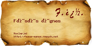 Fésüs Ágnes névjegykártya
